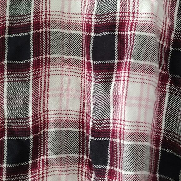 Time and Tru red black plaid shirt Sz XL (16-18) - Picture 3 of 5